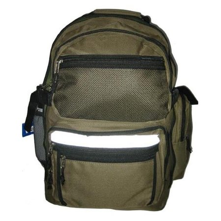 K-CLIFFS K-Cliffs Polyester Backpack - 19 x 13 x 8 in. Olive Green LM134-OLIVE GRN